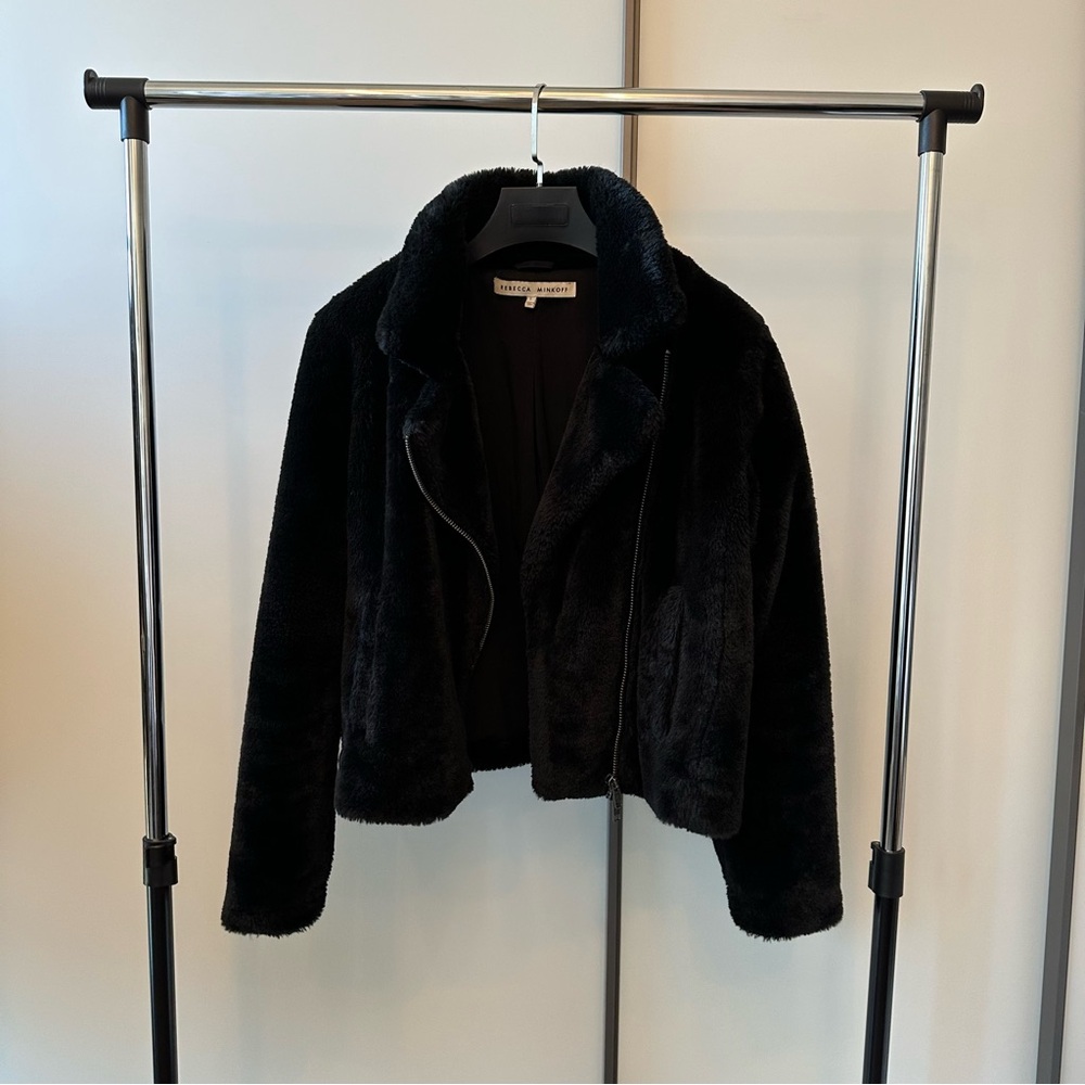 Rebecca Minkoff black fur jacket